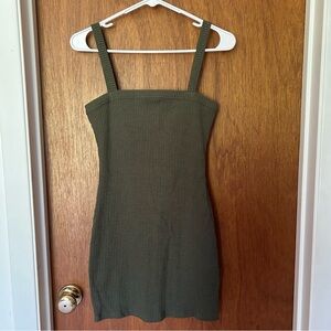 Revolve Lovers and Friends Olive Green Ribbed Dress